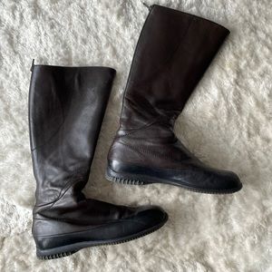 Prada knee high bowling style vintage boots in sz 37